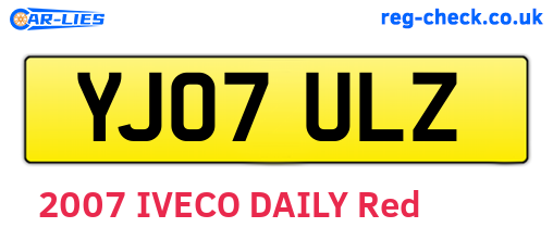 YJ07ULZ are the vehicle registration plates.