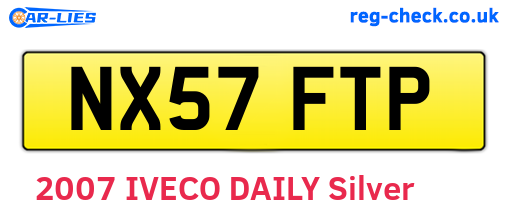 NX57FTP are the vehicle registration plates.