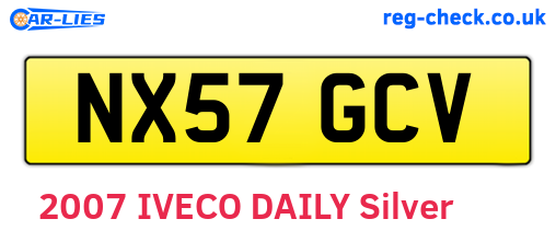 NX57GCV are the vehicle registration plates.