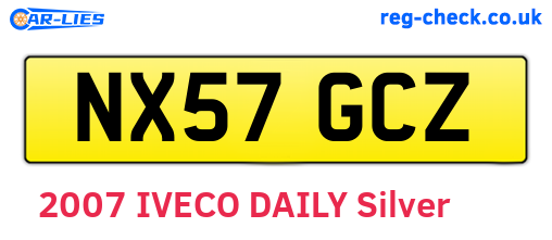 NX57GCZ are the vehicle registration plates.