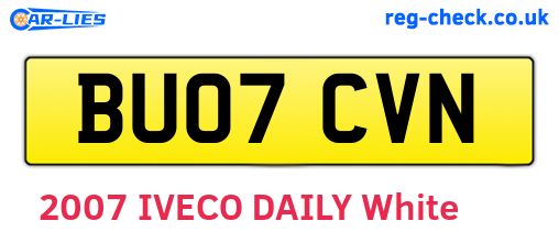 BU07CVN are the vehicle registration plates.