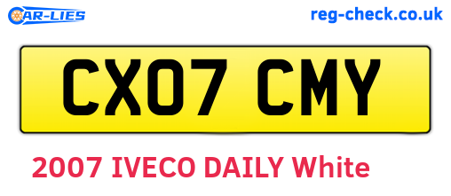 CX07CMY are the vehicle registration plates.