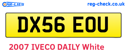DX56EOU are the vehicle registration plates.