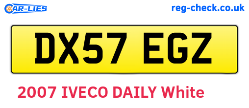 DX57EGZ are the vehicle registration plates.