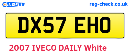 DX57EHO are the vehicle registration plates.