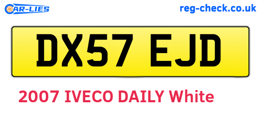 DX57EJD are the vehicle registration plates.