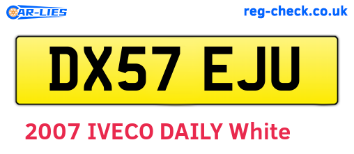 DX57EJU are the vehicle registration plates.