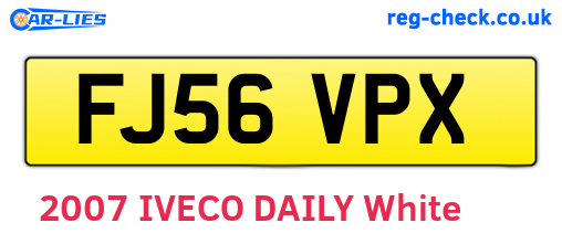 FJ56VPX are the vehicle registration plates.