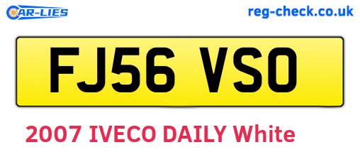 FJ56VSO are the vehicle registration plates.