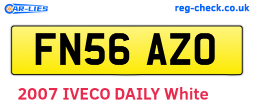 FN56AZO are the vehicle registration plates.