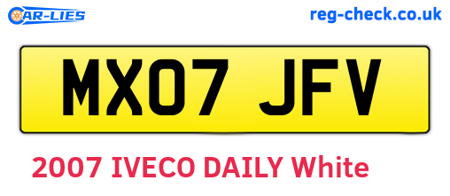 MX07JFV are the vehicle registration plates.