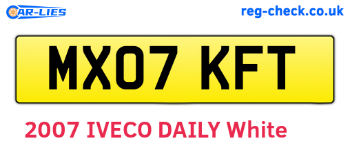 MX07KFT are the vehicle registration plates.