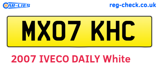 MX07KHC are the vehicle registration plates.