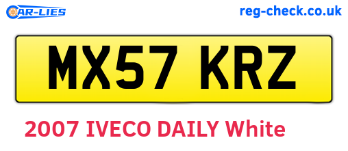 MX57KRZ are the vehicle registration plates.