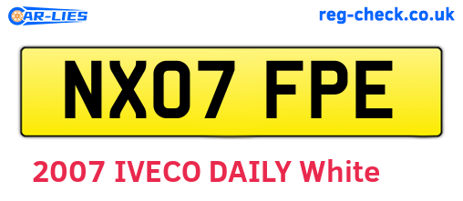 NX07FPE are the vehicle registration plates.
