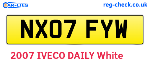 NX07FYW are the vehicle registration plates.