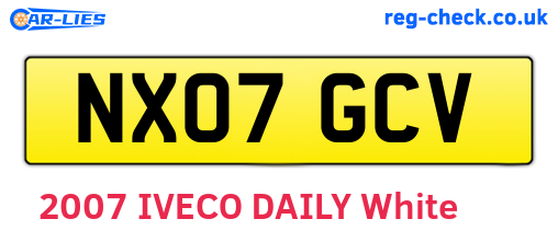NX07GCV are the vehicle registration plates.
