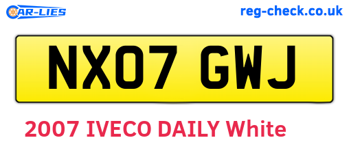 NX07GWJ are the vehicle registration plates.