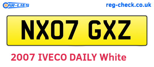 NX07GXZ are the vehicle registration plates.