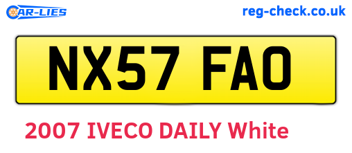 NX57FAO are the vehicle registration plates.