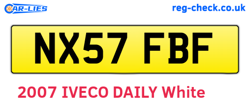 NX57FBF are the vehicle registration plates.