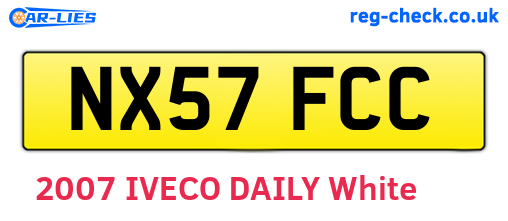 NX57FCC are the vehicle registration plates.