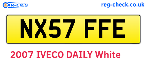 NX57FFE are the vehicle registration plates.