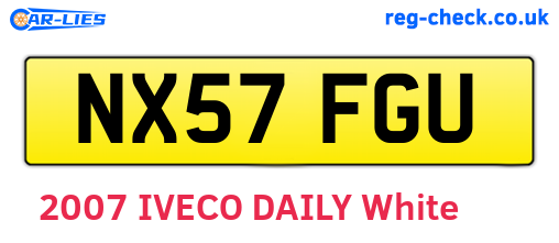 NX57FGU are the vehicle registration plates.