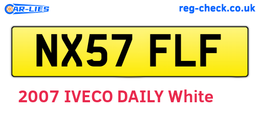 NX57FLF are the vehicle registration plates.