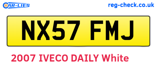 NX57FMJ are the vehicle registration plates.