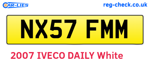 NX57FMM are the vehicle registration plates.
