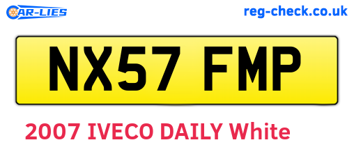 NX57FMP are the vehicle registration plates.