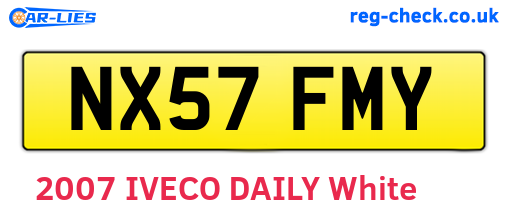 NX57FMY are the vehicle registration plates.