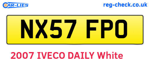 NX57FPO are the vehicle registration plates.