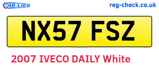 NX57FSZ are the vehicle registration plates.