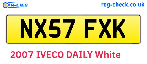 NX57FXK are the vehicle registration plates.