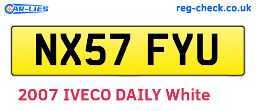 NX57FYU are the vehicle registration plates.