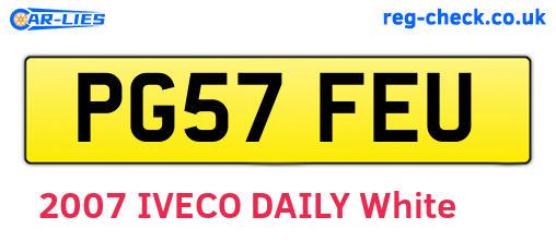 PG57FEU are the vehicle registration plates.