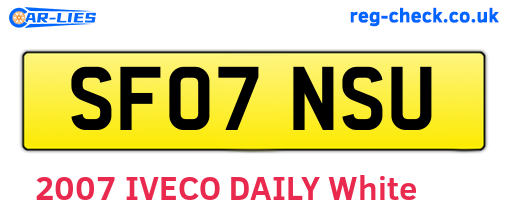 SF07NSU are the vehicle registration plates.