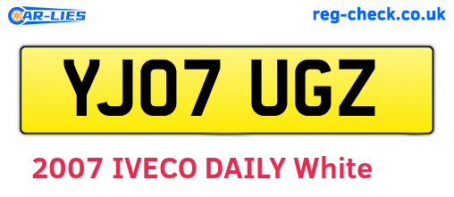 YJ07UGZ are the vehicle registration plates.