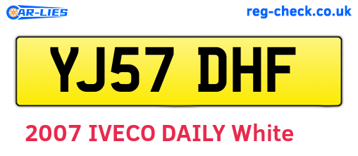 YJ57DHF are the vehicle registration plates.