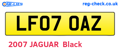 LF07OAZ are the vehicle registration plates.