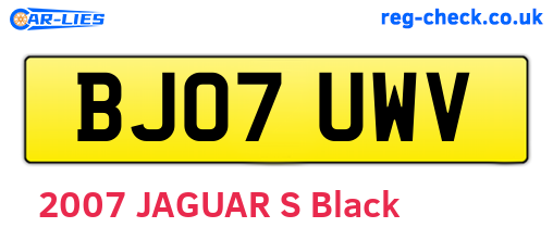 BJ07UWV are the vehicle registration plates.