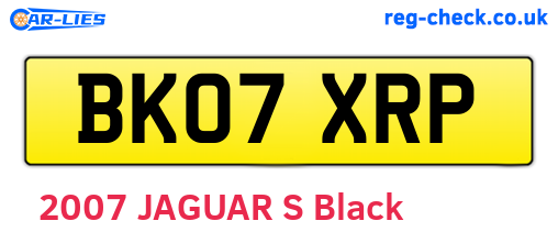 BK07XRP are the vehicle registration plates.