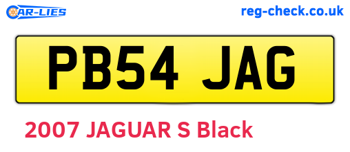 PB54JAG are the vehicle registration plates.