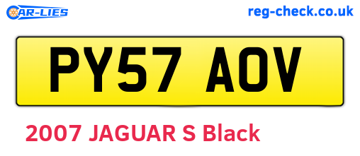 PY57AOV are the vehicle registration plates.