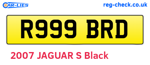 R999BRD are the vehicle registration plates.
