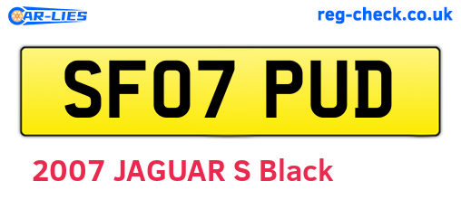 SF07PUD are the vehicle registration plates.