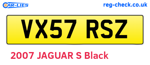 VX57RSZ are the vehicle registration plates.