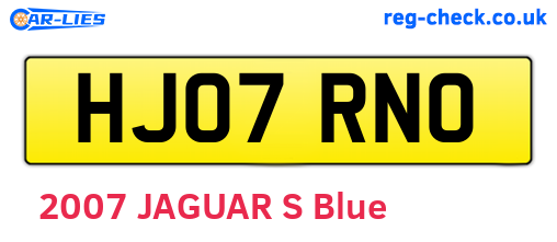 HJ07RNO are the vehicle registration plates.